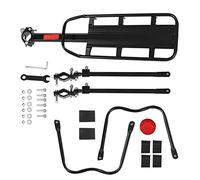Alomejor Portabicicletas Trasero Aluminio para Bicicleta de Montaña y Carretera, Portaequipajes Ajustable con Reflector, Capacidad 50 kg, Compatible con Cuadros de Acero y Aleación