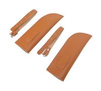 Alomejor Portador de Bandera de Caballo, 2 Unidades, Soporte de Estribo de Cuero Ajustable para Entrenamiento y Competiciones Ecuestres, Marrón, 6,7x2,2 Pulgadas