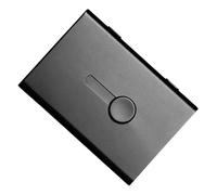 Alomejor Portatarjetas de Visita Delgado de Aluminio Anodizado, Diseño de Empuje para Acceso Rápido a Redes Empresariales, Portátil Mate (BLACK)