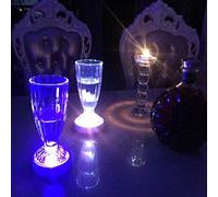 Alomejor Posavasos Preciso para Botella de Vino con Hermosa Luz LED Cambiante para Barra y Fiesta Brillantes, Material ABS, Carcasa Negra + Luz Colorida (Blanca de Concha Negra)