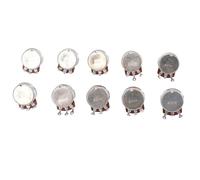 Alomejor Potenciómetro de Guitarra Control de Tono de Volumen Duradero para bajo Eléctrico Potenciómetros de Guitarra de Tamaño Métrico para Reproductores de Eje de Metal de 18 Mm 25 K Ohm 10 Piezas