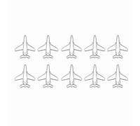 Alomejor Preciosos Clips de Papel con Forma de Avión de 10 Piezas para Organizar Documentos para el Personal de Oficina, Acero Inoxidable, 1,4 * 1,8 Pulgadas