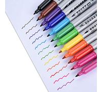 Alomejor Precisamente 12 Colores Juego de Bolígrafos de Aceite de Doble Punta Rotulador de Arte Ecológico de Secado Rápido para Estudiantes de Arte Entusiastas del Bricolaje Plástico 14,3 Cm (12