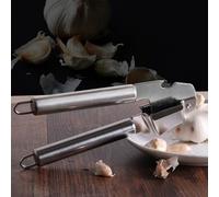 Alomejor Prensa de Ajos de Acero Inoxidable, Picadora de Ajos Manual Ergonómica Compacta para Herramientas de Cocina Casera, 6,30 Pulgadas X 1,57 Pulgadas X 2,36