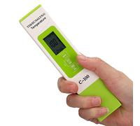 Alomejor Probador de Calidad del Agua C-100, Pluma de Prueba Portátil Multifuncional 5 en 1 de Salinidad TDS EC para Agua Potable, Acuarios e Hidroponía, Material ABS Duradero