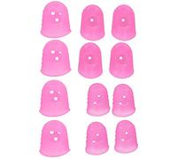 Alomejor Protector de Dedo de Guitarra Protectores de Punta de Dedo de Silicona Flexible para Práctica a Largo Plazo 12 Piezas para Guitarra/bajo/ukelele (#2)