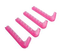 Alomejor Protectores de Patines de Hielo de Plástico Ajustables con Escala para el Hogar, 4 Uds. Cubiertas Suaves para Patines de Hockey para de Tamaño 24-42 (Rojo Rosado)
