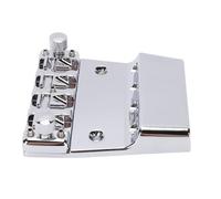 Alomejor Puente de Guitarra de 4 Cuerdas, 18 Mm, Monturas Ajustables de Aleación de Zinc Cromadas para un Mejor Mantenimiento, Reemplazo Directo con Kit Completo de Hardware para Bajos