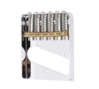 Alomejor Puente de Guitarra Eléctrica con Monturas de Latón, Espaciado entre Cuerdas de 54 Mm, Estructura Metálica para Reproductores de Telecaster, Accesorio de Guitarra Duradero