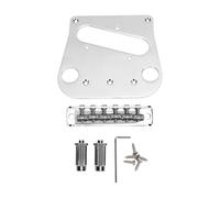 Alomejor Puente de Guitarra Eléctrica, Kit de Sillín Ajustable Cromado con Estabilidad de Afinación Mejorada para Músicos