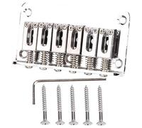 Alomejor Puente de Guitarra Estructura Estándar de Metal Malo para Niños e Accesorios de Guitarra con Tornillos y Llaves (SILVER)