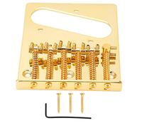 Alomejor Puente de Guitarra para TL Telecaster E -Gitar, 6 Sattel -Sing Single Coil Ranguear, Altura Ajustable, Instalación Fácil (GOLD)