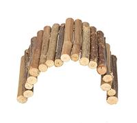Alomejor Puente de Madera Flexible para Hámster para Animales Pequeños, Juguete para Masticar, Escalera de Ejercicio para Roedores, Ratones y Reptiles (M)