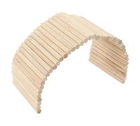 Alomejor Puente de Madera para Escondite de Mascotas Túnel de Escalada Seguro y Flexible para Conejos Conejillos de Indias Hámsters Jugar y Hacer Ejercicio Juguete de Abedul para Mascotas Pequeñas