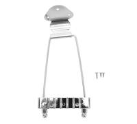 Alomejor Puente Trapecio para Guitarra, Sillín Ajustable Cromado, Resistente Al óxido con Tornillos para Guitarra Jazz Bass de 6 Cuerdas (SILVER)