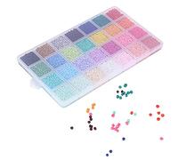 Alomejor Pulsera de Cuentas de Cristal, 14000 Unidades, 28 Colores, 2 Mm, para Hacer Joyas, Arte de Bricolaje, Regalo Ideal para Familiares y Amigos