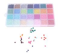 Alomejor Pulsera de Cuentas de Cristal, 14000 Unidades, 28 Colores, 2 Mm, para Hacer Joyas, Arte de Bricolaje, Regalo Ideal para Familiares y Amigos