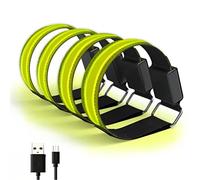 Alomejor Pulsera LED, Brazalete de Seguridad Reflectante Recargable por USB con 3 Modos de Luz, Banda Ajustable para Correr, Andar en Bicicleta, Trotar, Caminar de Noche, Deportes Al Aire (1 7)