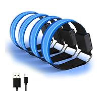 Alomejor Pulsera LED, Brazalete de Seguridad Reflectante Recargable por USB con 3 Modos de Luz, Banda Ajustable para Correr, Andar en Bicicleta, Trotar, Caminar de Noche, Deportes Al Aire (1)