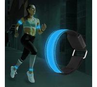 Alomejor Pulsera LED, Brazalete de Seguridad Reflectante Recargable por USB con 3 Modos de Luz, Banda Ajustable para Correr, Andar en Bicicleta, Trotar, Caminar de Noche, Deportes Al Aire (1 5)