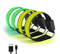 Alomejor Pulsera LED, Brazalete de Seguridad Reflectante Recargable por USB con 3 Modos de Luz, Banda Ajustable para Correr, Andar en Bicicleta, Trotar, Caminar de Noche, Deportes Al Aire (1 3)