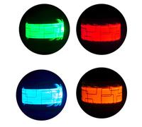 Alomejor Pulsera LED Brazaletes Iluminados Recargables por USB para Seguridad Nocturna Correr Al Aire Trotar Acampar, Pulsera Luminosa Impermeable para Deportes, Nylon Rojo/Naranja//Verde