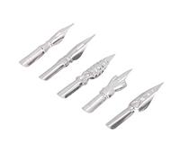 Alomejor Puntas de Bolígrafo de Inmersión, Punta de Repuesto de Caligrafía Flexible para Escritura de Cómics, 5 Puntas de Metal para álbumes de Recortes, Principiantes, Amantes de la Tinta Negra