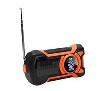 Alomejor Radio Meteorológica de Emergencia, NOAA Am FM WB Bluetooth Manivela Banco de Energía Solar 5000 MAh con Linterna Impermeable, para Supervivencia de Camping Al Aire