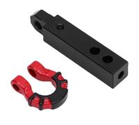 Alomejor RC Car Railer HOGHT Suger Servicio Alta Resistencia -Acoplamiento de Remolque de Aleación para 1/8 1/10 Autos de Rastreador RC Simulan Escenas de Rescate (Negro con botón Rojo)