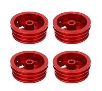 Alomejor RC Red Rim 4 PCS ALEAY Aluminum ALEAY Off Road HUB para Camiones MN82 LC79 RC Crawler con un Rendimiento Estable Resistente Instalación Fácil de Toilas (Rojo)