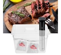 Alomejor Recipiente Al Vacío de 11,71 L con Marcas de Calibración y Tapa - PC de Grado Alimenticio Resistente a Altas Temperaturas para Cocción Sous Vide