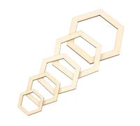 Alomejor Recortes de Madera Hexagonales Madera Contrachapada de álamo Duradera para Manualidades de Bricolaje para Amantes de la Manualidad 205 Piezas 5 Tamaños Piezas de Ligeras e Inodoras