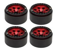 Alomejor Red de Rueda RC RC de 1.9 Pulgadas 4pcs Ruedas con Alto (Rojo)