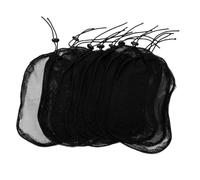 Alomejor Red para el Cabello con Cola de Caballo con Cordón, 10 Piezas, Diseño de Malla Flexible y Transpirable para un Peinado Cómodo, Ideal para Pelucas y Recogidos, Negro 6.3x5.7in (Cuadrado)