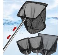 Alomejor Redes para Peces de Acuario, Malla Fina Extensible de Acero Inoxidable para Captura de Peces y Mantenimiento de Tanques, 1x (S)