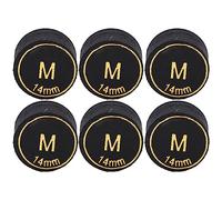Alomejor Reemplazo de Puntas de Taco de Billar, Puntas de Taco de Billar Negras de Múltiples Capas, 6 uds., 14mm, Profesional para Tacos de Billar (M)