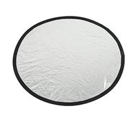 Alomejor Reflector de Fotografía de Oro Plateado, Mini Reflector de Luz Redondo Portátil, Mejora la Calidad de Imagen para Fotógrafos Profesionales, Tela/Metal, Incluye 1 (30 centimetros)