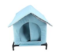 Alomejor Refugio Aislado a Prueba de Lluvia para Gatos Exteriores, Tienda de Campaña Universal para Gatos de Invierno para Todas Las Estaciones, Refugio para Resistente Al Agua (Blue)