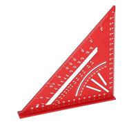 Alomejor Regla Triangular de Aluminio Duradera, ángulos de Precisión, Herramienta de ángulo Recto para Carpintería para Entusiastas del Bricolaje (rojo)