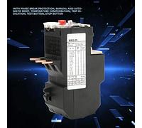 Alomejor Relé Térmico de Sobrecarga 7A-10A con Protección de Fase | Restablecimiento automático, Compensación de temperatura, Instalación enchufable, Funciones de protección mejoradas