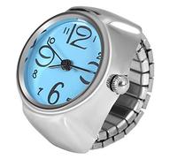 Alomejor Reloj con Anillo de Dedo de Aleación único en 8 Colores para Mujeres y Hombres, Movimiento de Cuarzo Preciso, Fiestas de Citas Informales, Construido en Acero Inoxidable (Blue)