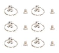 Alomejor Remache de Cabeza Redonda con Anillos de Tracción, Elegantes Tornillos Chicago de Hierro para Manualidades en Cuero, 20 Juegos de Plata de 8x19mm para Manualidades en Cuero DIY