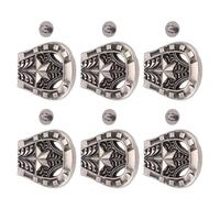 Alomejor Remache de Tornillo de Aleación, Fácil Instalación, Duradero, para Artesanía en Cuero, Cinturón, Bolso, Artesanía de Zapatos, Tornillos PH de Plata Antigua para Cuero, 6 Juegos