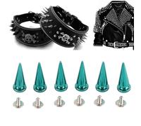 Alomejor Remaches de Cobre, Tachuelas de Metal Duraderas, Fácil Instalación, Remaches de 10x26 Mm para Artesanía en Cuero, Bolsos, Zapatos (10 * 26mm colorido azul)