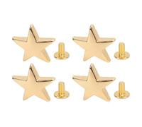 Alomejor Remaches de Estrella de Metal, Aleación de Zinc de Alto Brillo de 20 Mm, Cierre Seguro para Proyectos de Artesanía de Cuero, 10 Piezas para Cinturones, Bolsos, Zapatos, Chaquetas (GOLD)