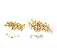 Alomejor Remaches Decorativos de Diamantes de Imitación de Cristal para Accesorios de Ropa de Bricolaje 50 Piezas de Cristal Amarillo (Diamante de tubo de pierna de 8 mm de alto con)