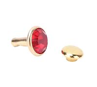 Alomejor Remaches Decorativos de Diamantes de Imitación de Cristal para Accesorios de Ropa de Bricolaje 50 Piezas de Cristal Amarillo (Taladro de tubo de 8 mm de alto con borde dorado y)