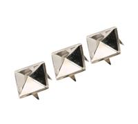 Alomejor Remaches Punk de Pirámide Cuadrada, 4 Garras, Tachuelas de Metal para Ropa, Zapatos, Bolsos, Tachuelas de Latón para Manualidades en Cuero, 100 Piezas de Remaches Dorados de 10 Mm (SILVER