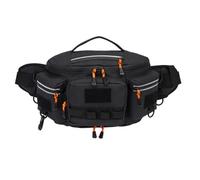 Alomejor Riñonera, Bandolera Oxford Impermeable de Gran Capacidad con Múltiples Compartimentos y Enganches Externos, Ideal para Pesca, Ciclismo y Compras Al Aire (Black)