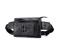 Alomejor Riñonera, Diseño Vintage con Correa Ajustable y Múltiples Bolsillos para Hombres y Mujeres, con Cremallera Duradera Forro de Tela para Deportes Al Aire, Artículos Esenciales (Black)
